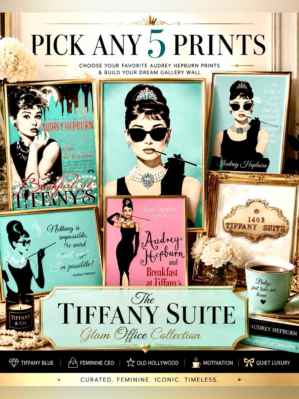 The Tiffany Suite Glam Office Collection Art Print - Tiffany Blue